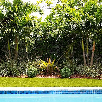 nearly natural 14-in. UV Resistant Artificial Boxwood Ball Topiary with Integrated Ground Stake 2-pc. Set