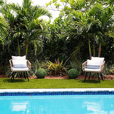 nearly natural 14-in. UV Resistant Artificial Boxwood Ball Topiary with Integrated Ground Stake 2-pc. Set