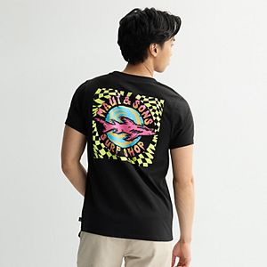 Maui & Sons Men's Arnold Sharkley Graphic T-Shirt - Retro Surf Style, 100% Cotton