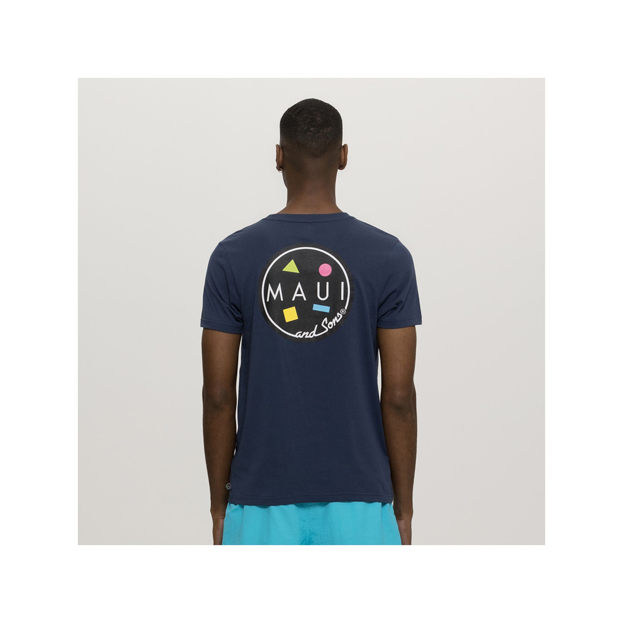 Mens Maui and Sons Cookie Logo T-Shirt, Size: Small, Blue