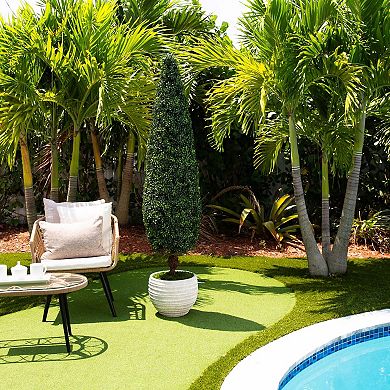 Nearly Natural 6ft. UV Resistant Artificial Boxwood Topiary Cone Tree