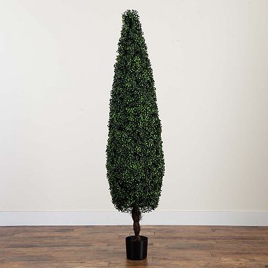 Nearly Natural 6ft. UV Resistant Artificial Boxwood Topiary Cone Tree
