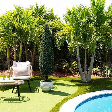 Nearly Natural 6ft. UV Resistant Artificial Boxwood Topiary Cone Tree