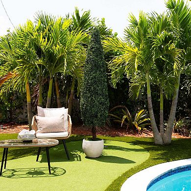 Nearly Natural 7ft. UV Resistant Artificial Boxwood Topiary Cone Tree