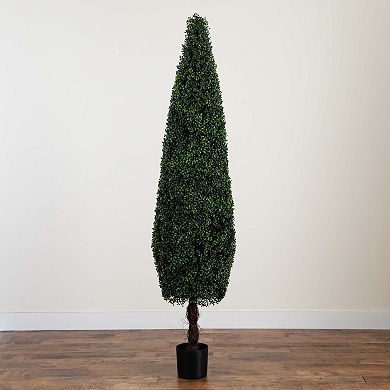 Nearly Natural 7ft. UV Resistant Artificial Boxwood Topiary Cone Tree