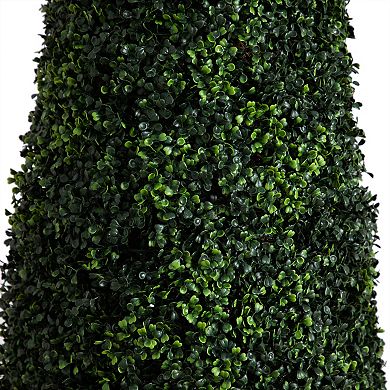 nearly natural 8 ft. Indoor / Outdoor UV Resistant Artificial Boxwood Topiary Cone Tree