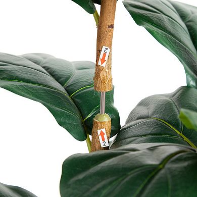 nearly natural 5-ft. Artificial Fiddle Leaf Tree Planter Floor Decor
