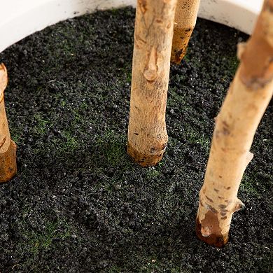 nearly natural 6-ft. Artificial Fiddle Leaf Tree Planter Floor Decor