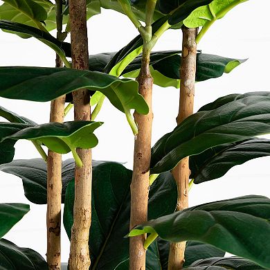 nearly natural 7-ft. Artificial Fiddle Leaf Tree Planter Floor Decor