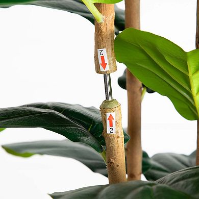 nearly natural 7-ft. Artificial Fiddle Leaf Tree Planter Floor Decor