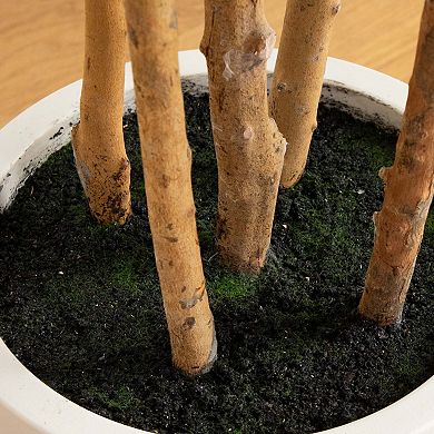 nearly natural 7-ft. Artificial Fiddle Leaf Tree Planter Floor Decor