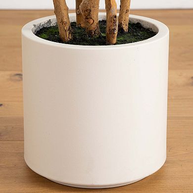 nearly natural 7-ft. Artificial Fiddle Leaf Tree Planter Floor Decor