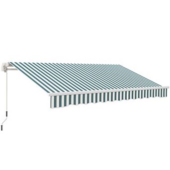 Outsunny 12ft x 10ft Outdoor Patio Manual Retractable Exterior Window Awning
