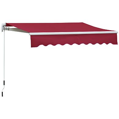 8'x7' Manual Retractable Sun Shade Shelter Outdoor Patio Awning Canopy