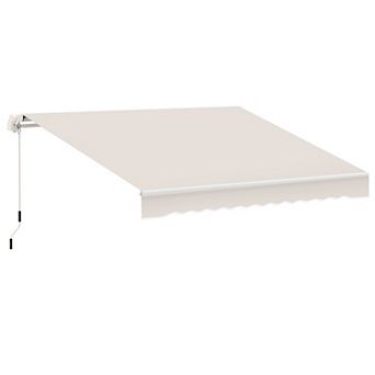 Outsunny 8ft x 6.6' Patio Retractable Awning, Manual Sun Shade