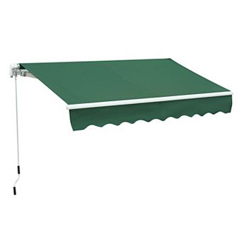 Outsunny 8ft x 6.6' Patio Retractable Awning, Manual Sun Shade