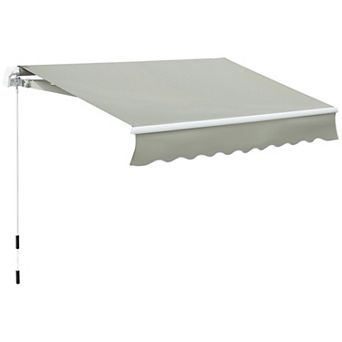 Outsunny 8ft x 6.6' Patio Retractable Awning, Manual Sun Shade