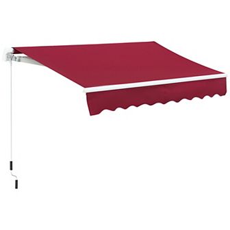 Outsunny 8ft x 6.6' Patio Retractable Awning, Manual Sun Shade