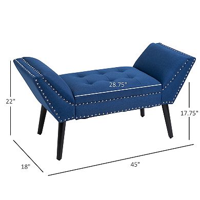Modern Upholstered Accent Bench W/out Tilted Legs, High-density Sponge