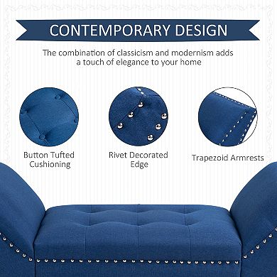 Modern Upholstered Accent Bench W/out Tilted Legs, High-density Sponge