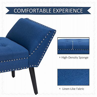 Modern Upholstered Accent Bench W/out Tilted Legs, High-density Sponge