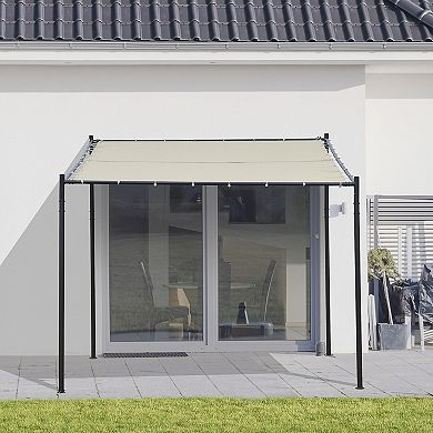 9.8' X 9.3' Backyard Deck Pergola Cabana W/ Steel Frame & Spacious Build