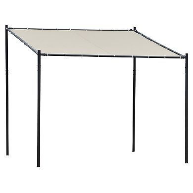 9.8' X 9.3' Backyard Deck Pergola Cabana W/ Steel Frame & Spacious Build