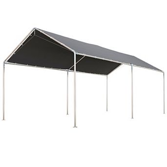 Outsunny 9.6ft x 19.5' Carport w/ 3 Reinforced Steel Cables