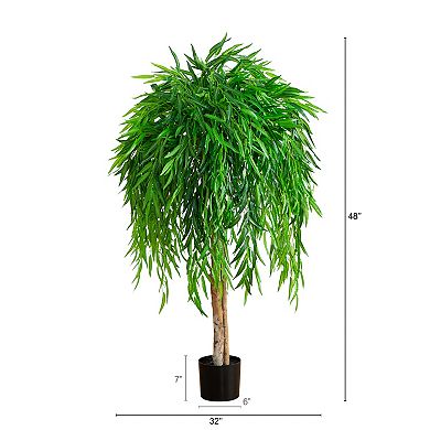 nearly natural 4 ft. Artificial Willow Tree