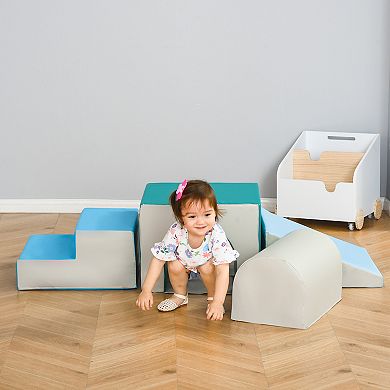 Soozier 4 Piece Climb And Crawl Activity Play Set Soft Secure Foam Playset