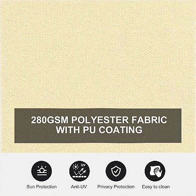 Outsunny Double Retractable Patio Side Awning w/ UV-Resistant Screen,