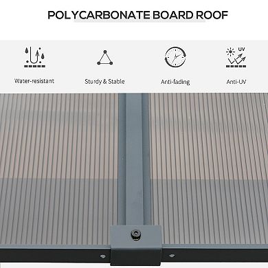 Outsunny 13ft x 9.5ft Outdoor Porch Patio Gazebo with Sloping Polycarbonate Roof