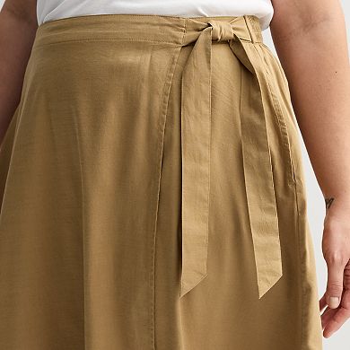 Plus Size Croft & Barrow® Tie Front Faux Wrap Skirt