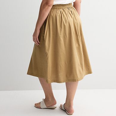 Plus Size Croft & Barrow® Tie Front Faux Wrap Skirt