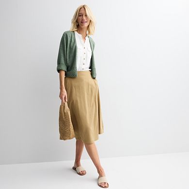 Petite Croft & Barrow® Tie Front Faux Wrap Skirt