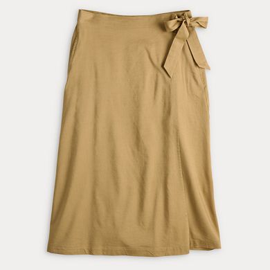 Petite Croft & Barrow® Tie Front Faux Wrap Skirt