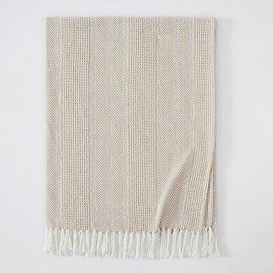 Oceanfront Resort Textured Stripe Throw Blanket