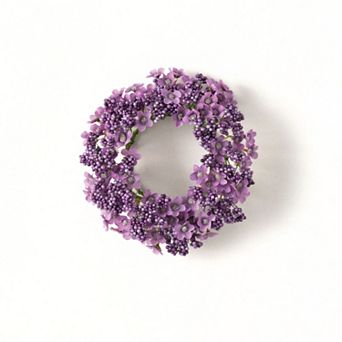 Haven Living 10 in Lavender Artificial Berry & Flower Candle Ring