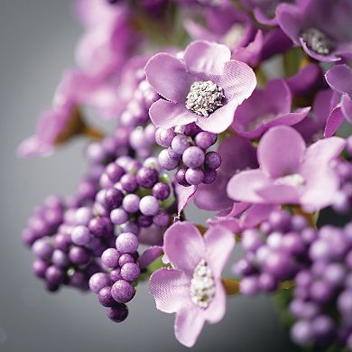 Haven Living 10-in. Lavender Artificial Berry & Flower Candle Ring