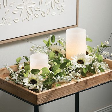 Haven Living 16.5-in. Artificial Sunflower & Berry Candle Ring