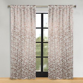 SUPERIOR Leaves Tab Back Room Darkening Curtain Set