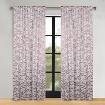 SUPERIOR Leaves Tab Back Room Darkening Curtain Set
