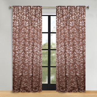 SUPERIOR Leaves Tab Back Room Darkening Curtain Set