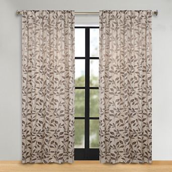 SUPERIOR Leaves Tab Back Room Darkening Curtain Set