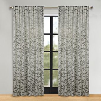 SUPERIOR Leaves Tab Back Room Darkening Curtain Set