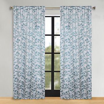 SUPERIOR Leaves Tab Back Room Darkening Curtain Set