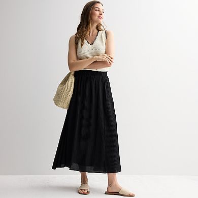 Women's Laurel Grey Crepe Maxi Skirt