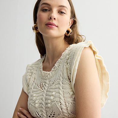 Women's Laurel Grey Textured Sweater Vest