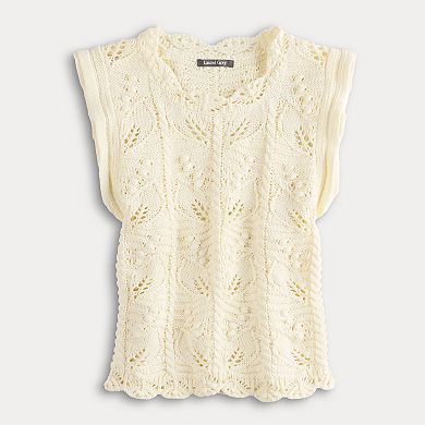 Women's Laurel Grey Textured Sweater Vest