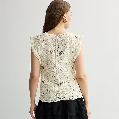 Women's Laurel Grey Textured Sweater Vest